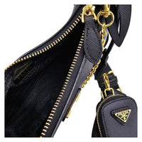 Thumbnail for The Bag Couture Handbags, Wallets & Cases PRADA Re-Edition 2005 Safiano Leather Shoulder Bag Black
