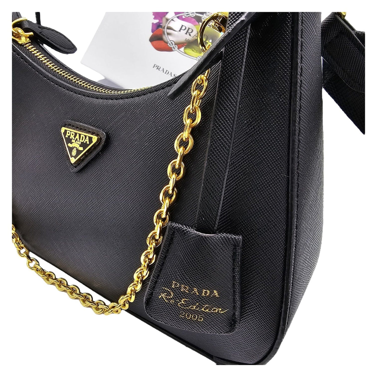 The Bag Couture Handbags, Wallets & Cases PRADA Re-Edition 2005 Safiano Leather Shoulder Bag Black
