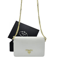 Thumbnail for The Bag Couture Handbags, Wallets & Cases PRADA Safiano Crossbody Bag White