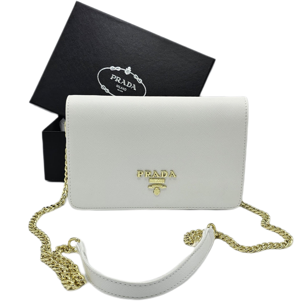 The Bag Couture Handbags, Wallets & Cases PRADA Safiano Crossbody Bag White