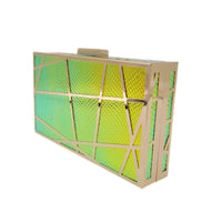 Thumbnail for The Bag Couture Handbags, Wallets & Cases Rainbow Clutch Yellow/Sea Green