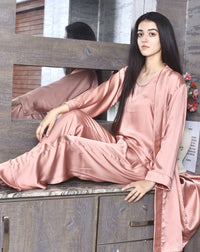 Thumbnail for Elora by M Silk Robe Set Silk 3 Piece Robe Set (Available in 7 Colors)