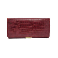 Thumbnail for The Bag Couture Luggage & Bags Maroon TBC Crocodile Wallet Maroon