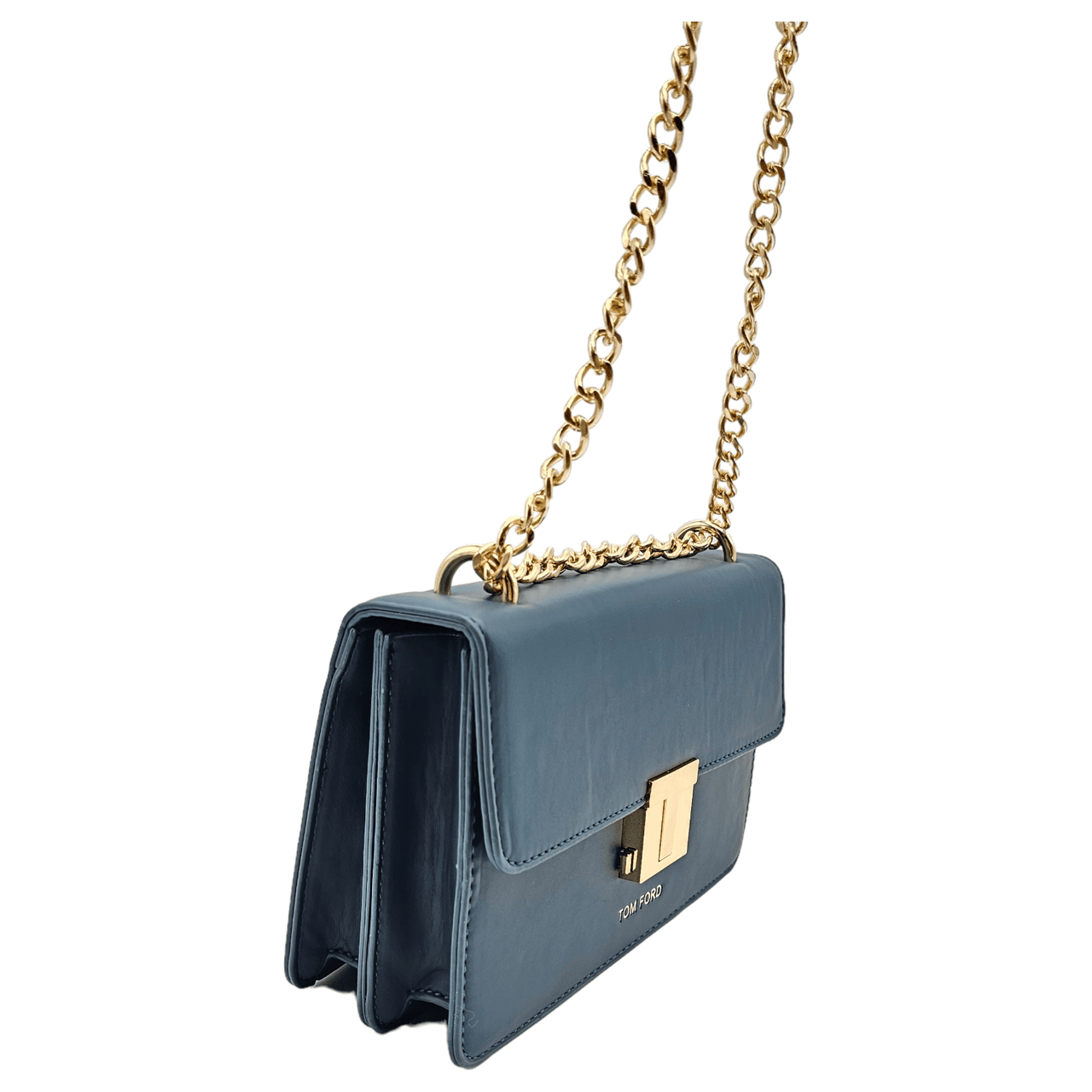 The Bag Couture Handbags, Wallets & Cases TOM FORD Logo Clasp Embossed Shoulder Bag Zinc