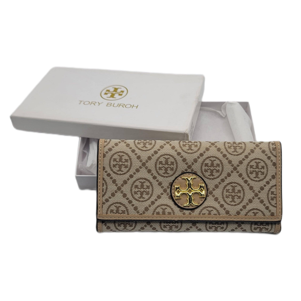 The Bag Couture Luggage & Bags Tory Burch 3 Fold Wallet Beige