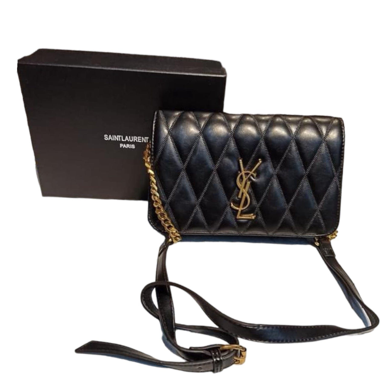 The Bag Couture Handbags, Wallets & Cases YSL Black Quilted Becky Chain Wallet Shoulder Bag