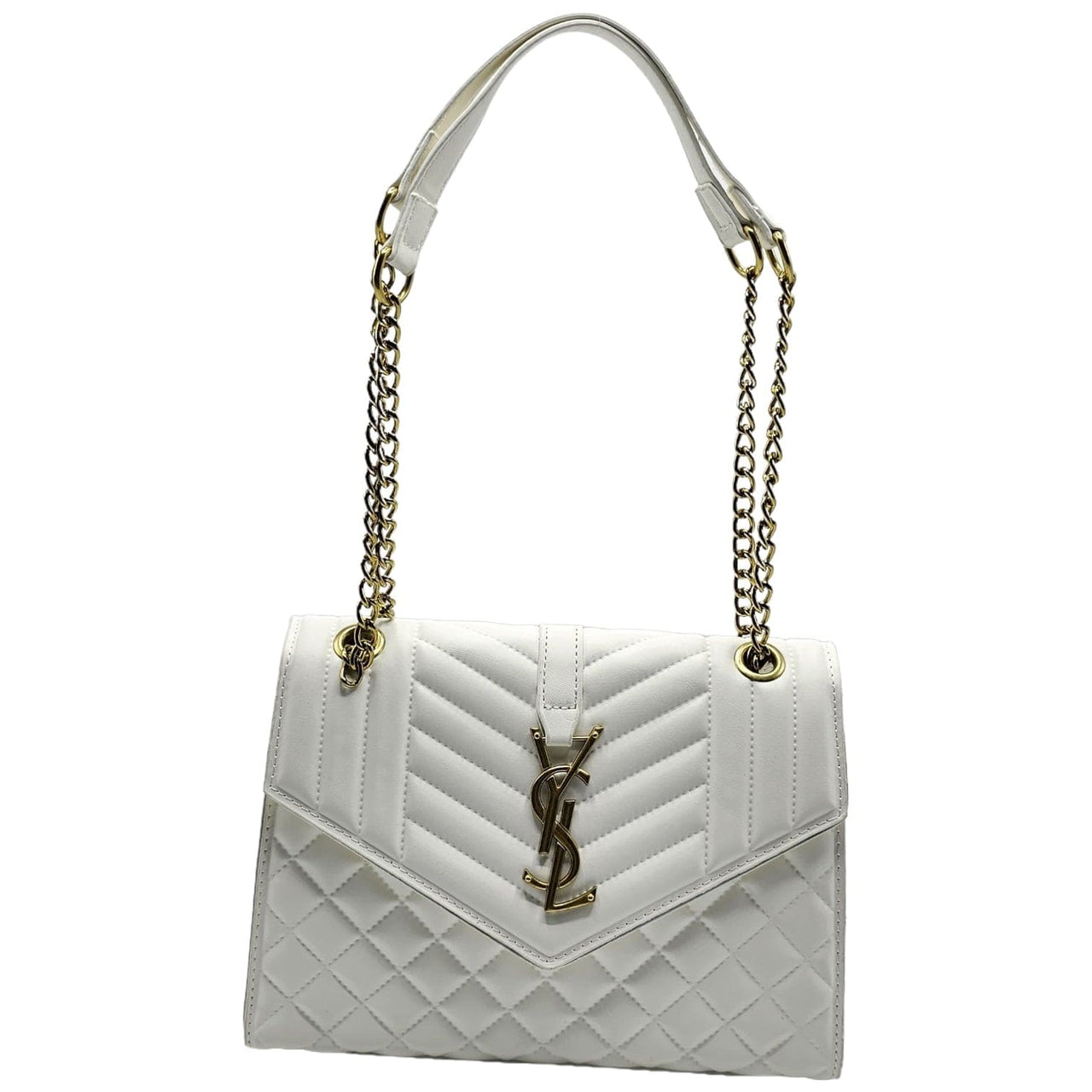 The Bag Couture Handbags, Wallets & Cases YSL Envelope Medium Shoulder Bag White