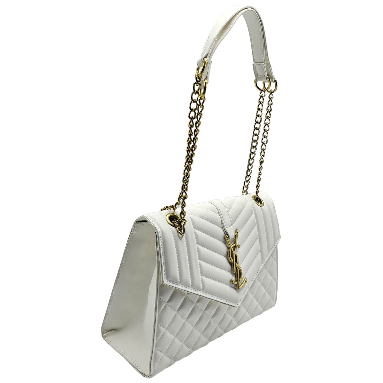 The Bag Couture Handbags, Wallets & Cases YSL Envelope Medium Shoulder Bag White