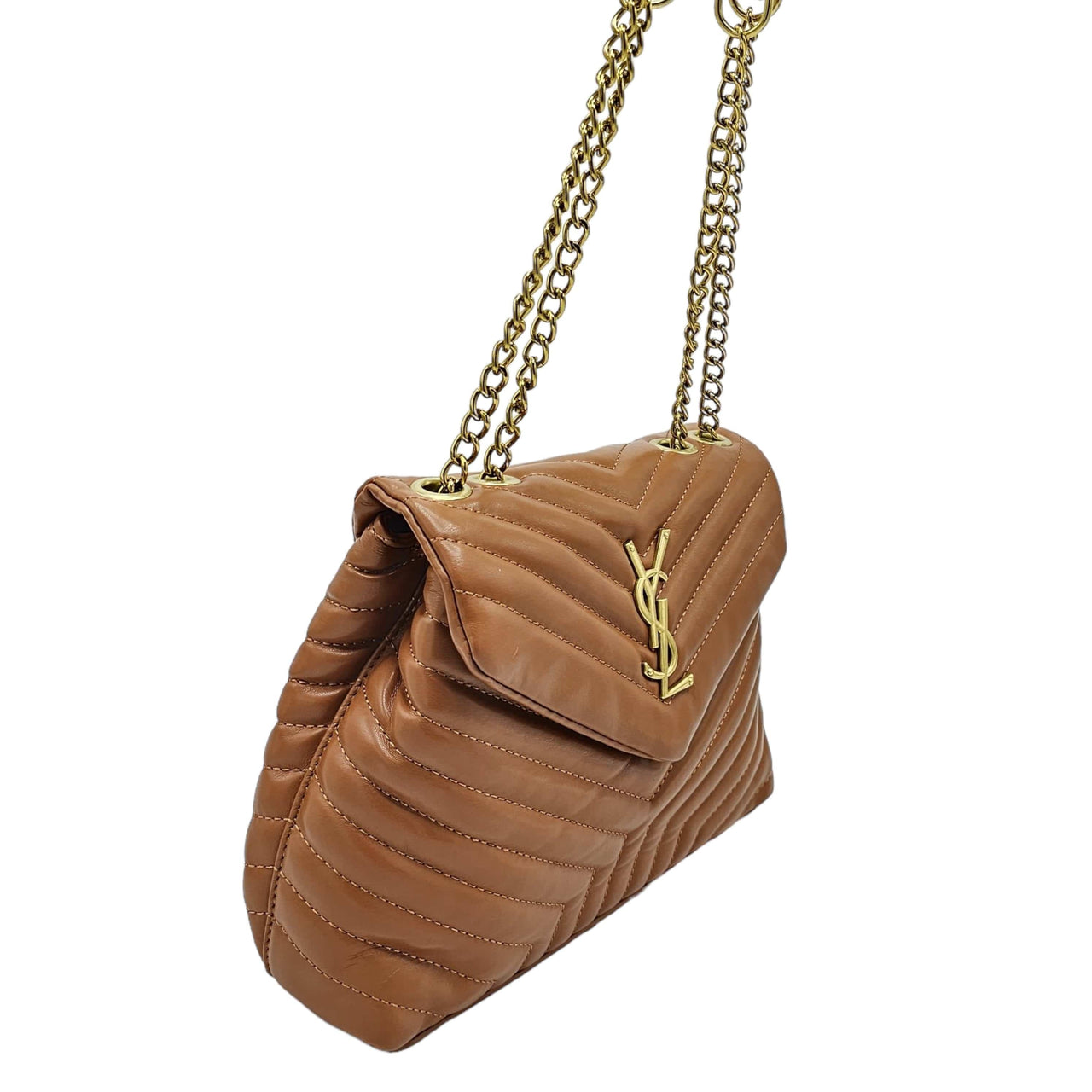 The Bag Couture Handbags, Wallets & Cases YSL Loulou Medium Shoulder / Crossbody Bag Tan