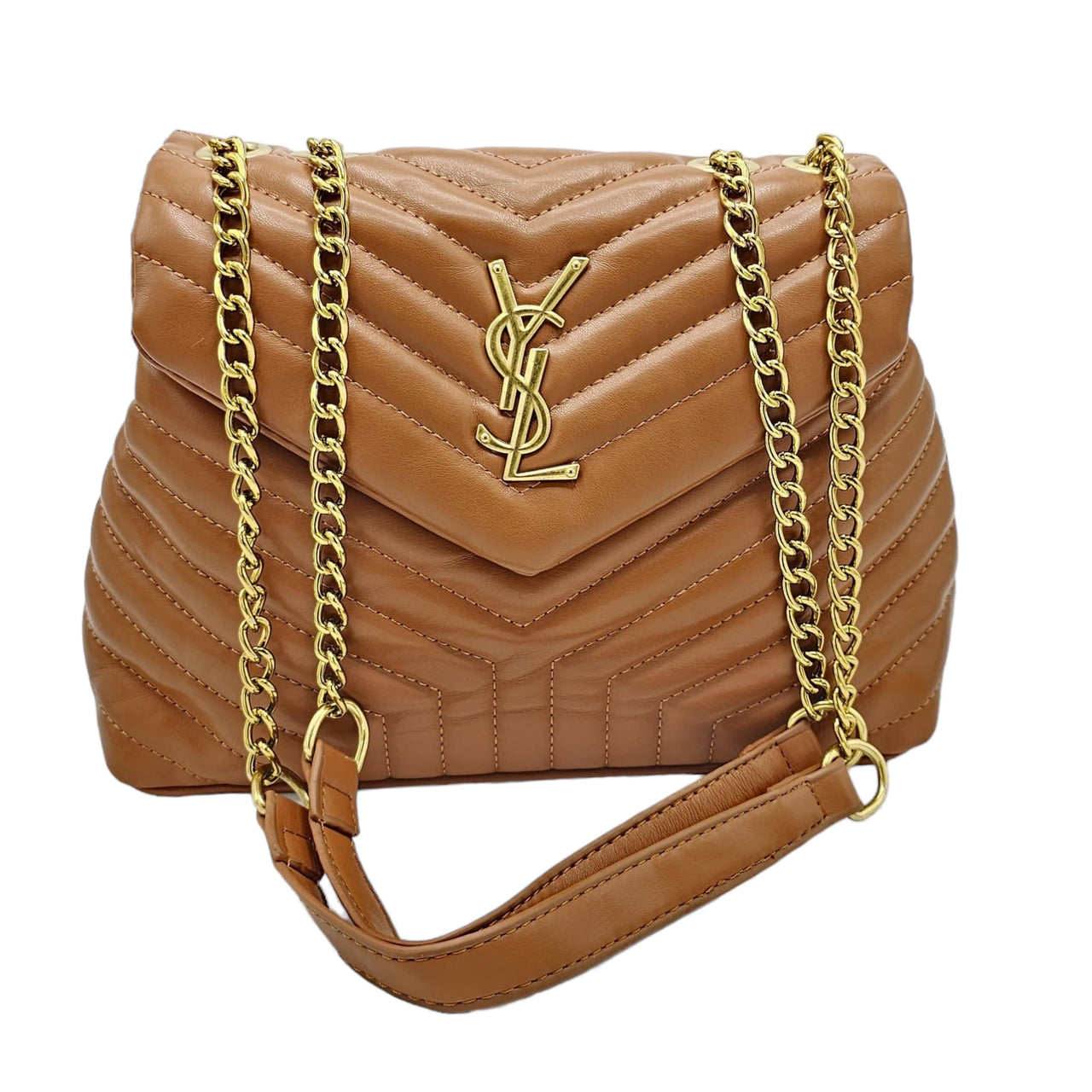 The Bag Couture Handbags, Wallets & Cases YSL Loulou Medium Shoulder / Crossbody Bag Tan