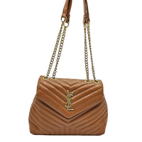 Thumbnail for The Bag Couture Handbags, Wallets & Cases YSL Loulou Medium Shoulder / Crossbody Bag Tan