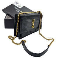 Thumbnail for The Bag Couture Handbags, Wallets & Cases YSL Sunset Medium Shoulder Bag Black Gold