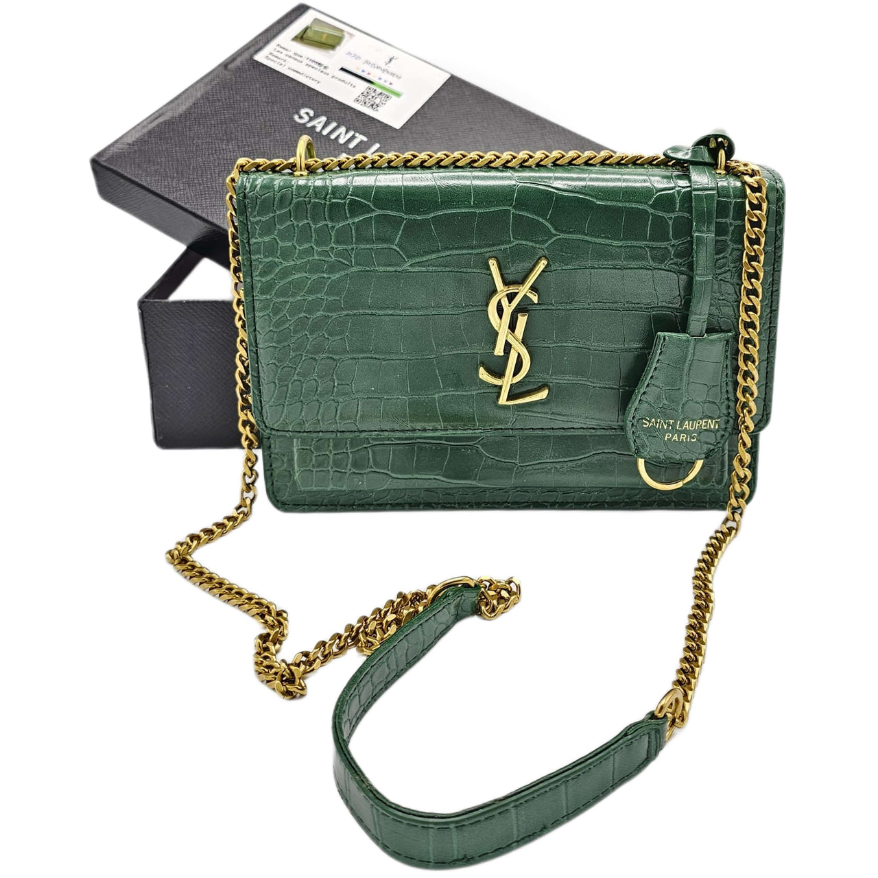 The Bag Couture Handbags, Wallets & Cases YSL Sunset Medium Shoulder Bag Green