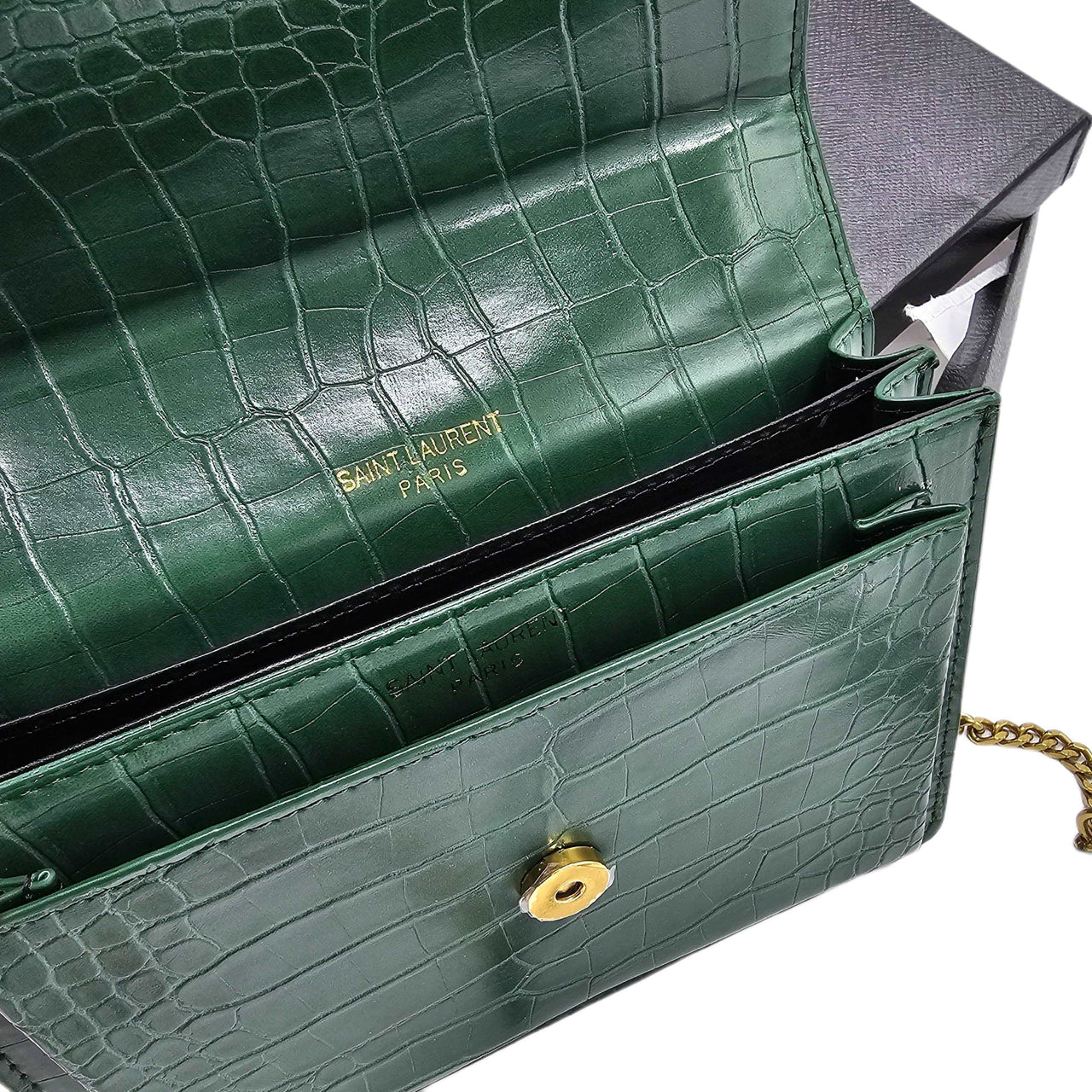 The Bag Couture Handbags, Wallets & Cases YSL Sunset Medium Shoulder Bag Green