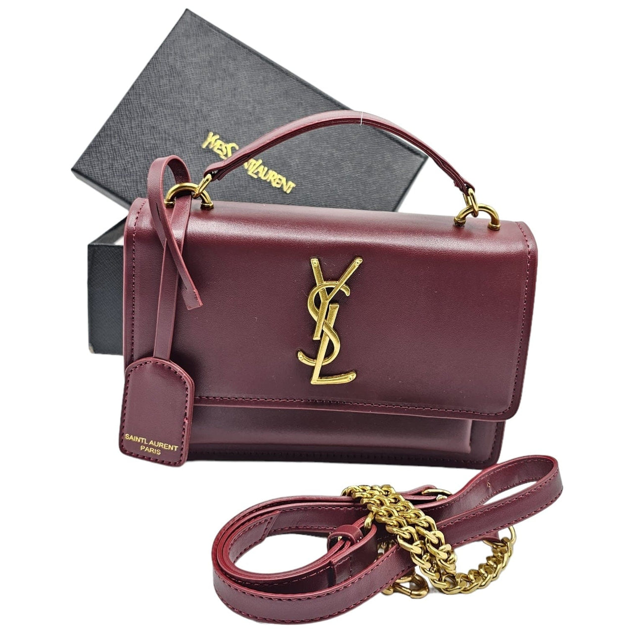 The Bag Couture Handbags, Wallets & Cases YSL Sunset Shoulder Bag Burgundy